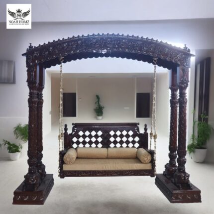 Luxury Hand-Carved Wooden Swing