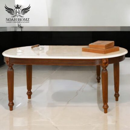 Elegance Oak: Premium Solid Wood Center Table